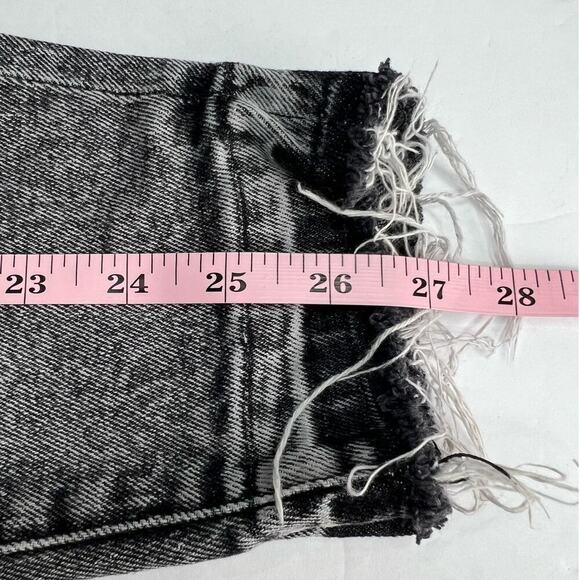 NY&Co Soho Sz 4 Ankle Legging Jeans Black Acid Washed Denim Frayed Raw Cut Hem - Picture 11 of 11
